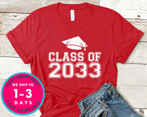 Kindergarten Class Of 2033 T-Shirt - Back To School College Shirt