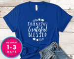 Thankful Grateful Blessed T-Shirt - Autmn Fall Thanksgiving Shirt