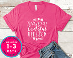 Thankful Grateful Blessed T-Shirt - Autmn Fall Thanksgiving Shirt