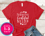 Thankful Grateful Blessed T-Shirt - Autmn Fall Thanksgiving Shirt