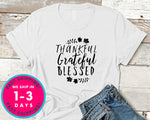 Thankful Grateful Blessed T-Shirt - Autmn Fall Thanksgiving Shirt