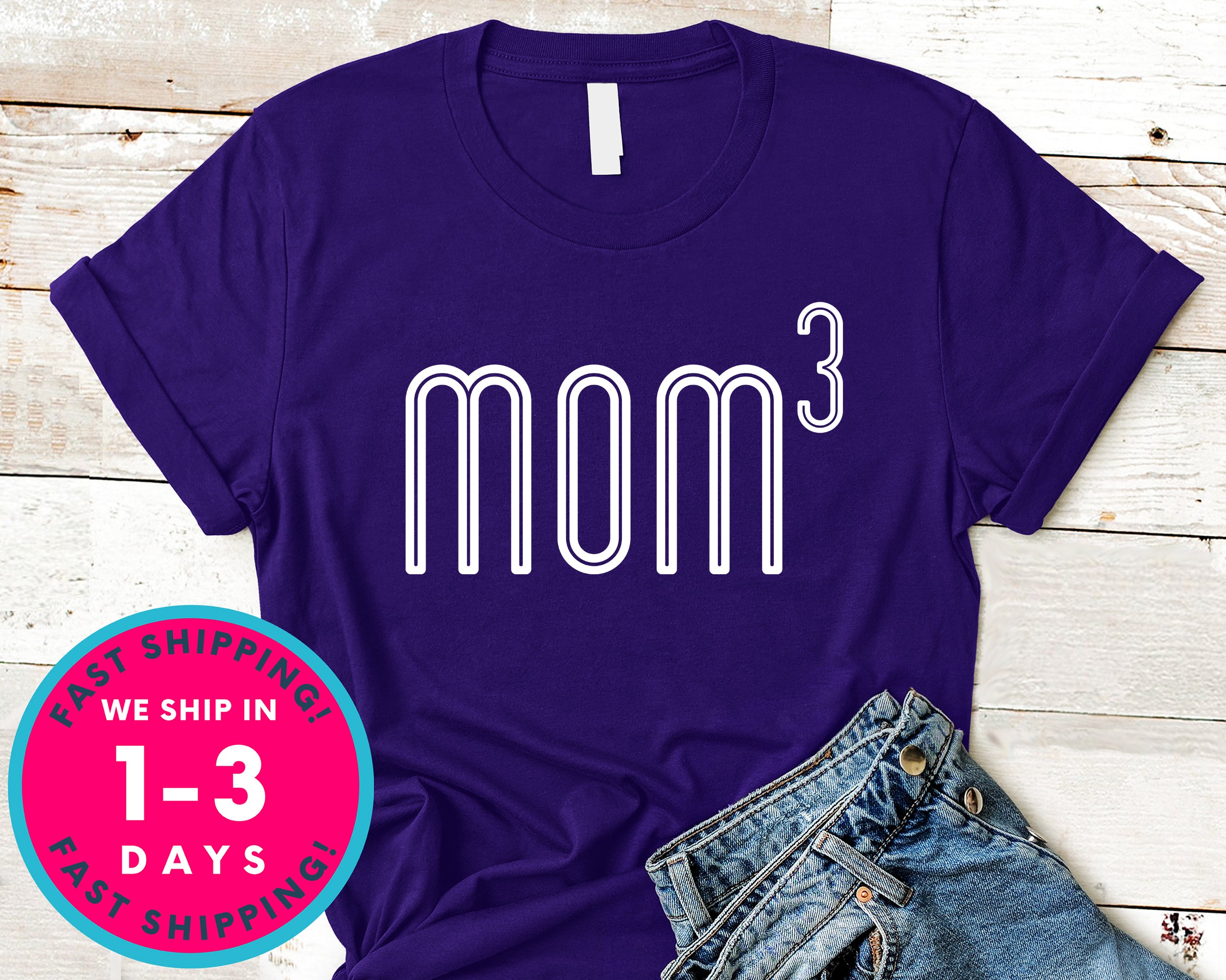 Womens Mom Of 3 T-Shirt - Mother's Day Mom Shirt