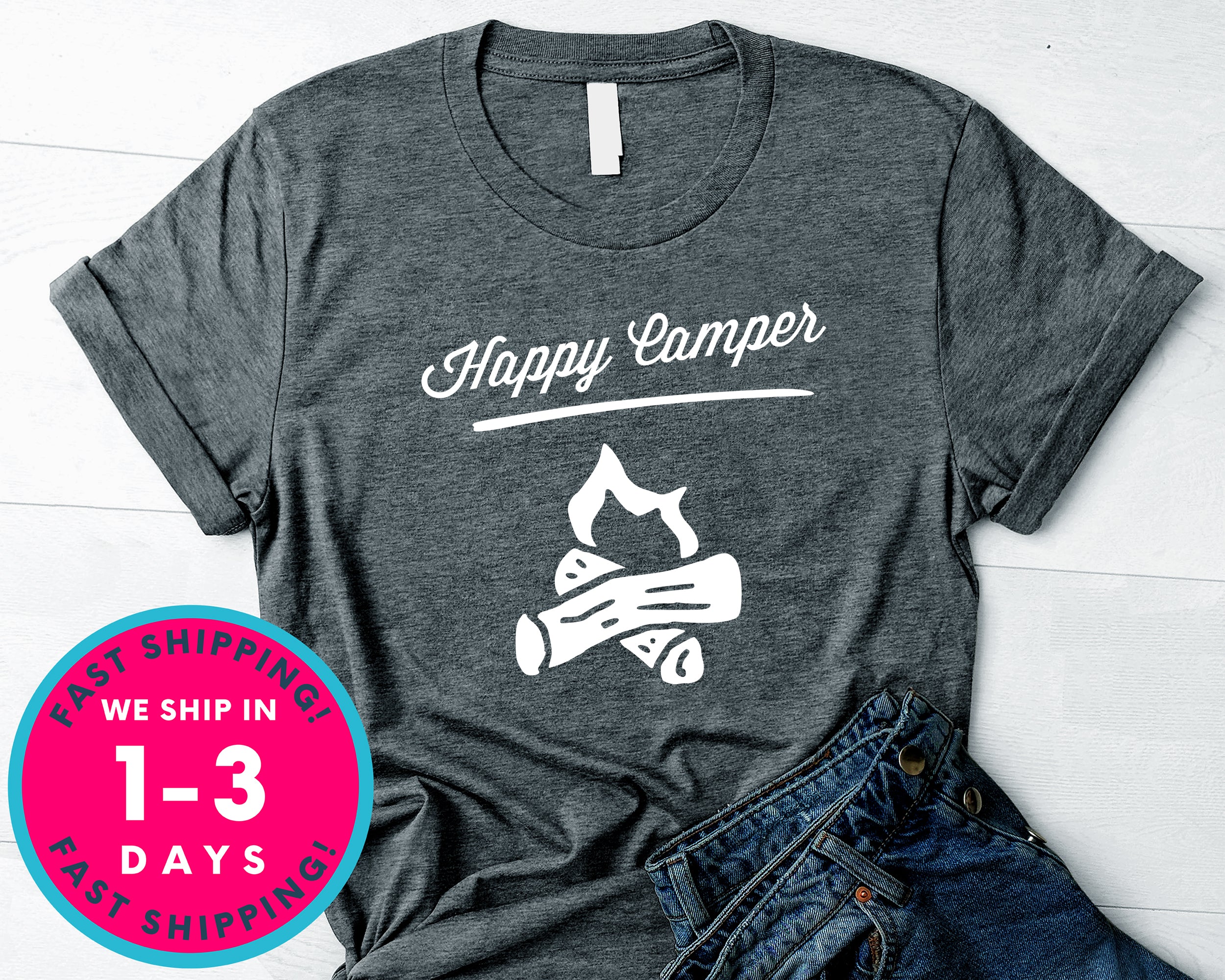 Happy Camper T-Shirt - Outdoor Shirt