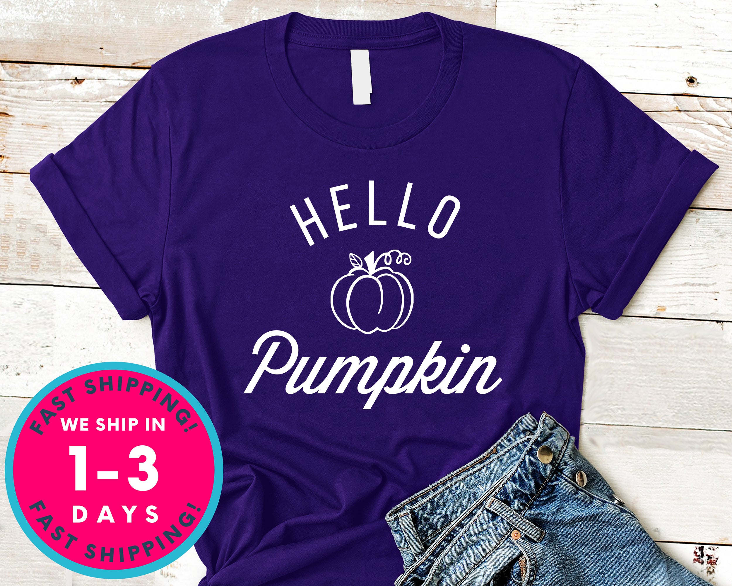 Hello Pumpkin T-Shirt - Autmn Fall Thanksgiving Shirt