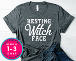 Resting Witch Face T-Shirt - Halloween Horror Scary Shirt