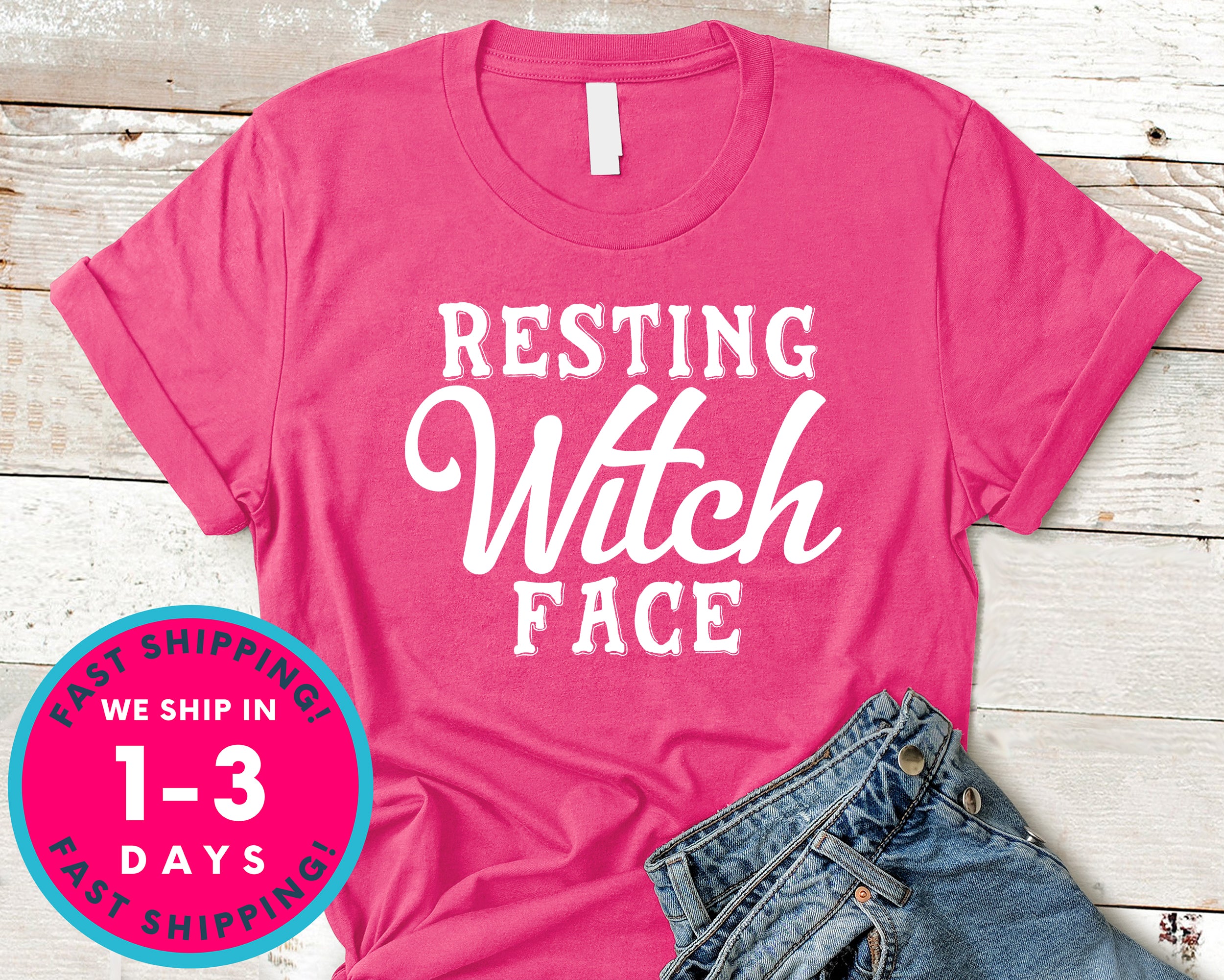 Resting Witch Face T-Shirt - Halloween Horror Scary Shirt