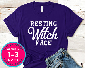 Resting Witch Face T-Shirt - Halloween Horror Scary Shirt