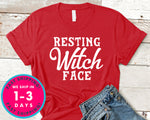 Resting Witch Face T-Shirt - Halloween Horror Scary Shirt