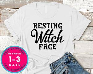 Resting Witch Face T-Shirt - Halloween Horror Scary Shirt