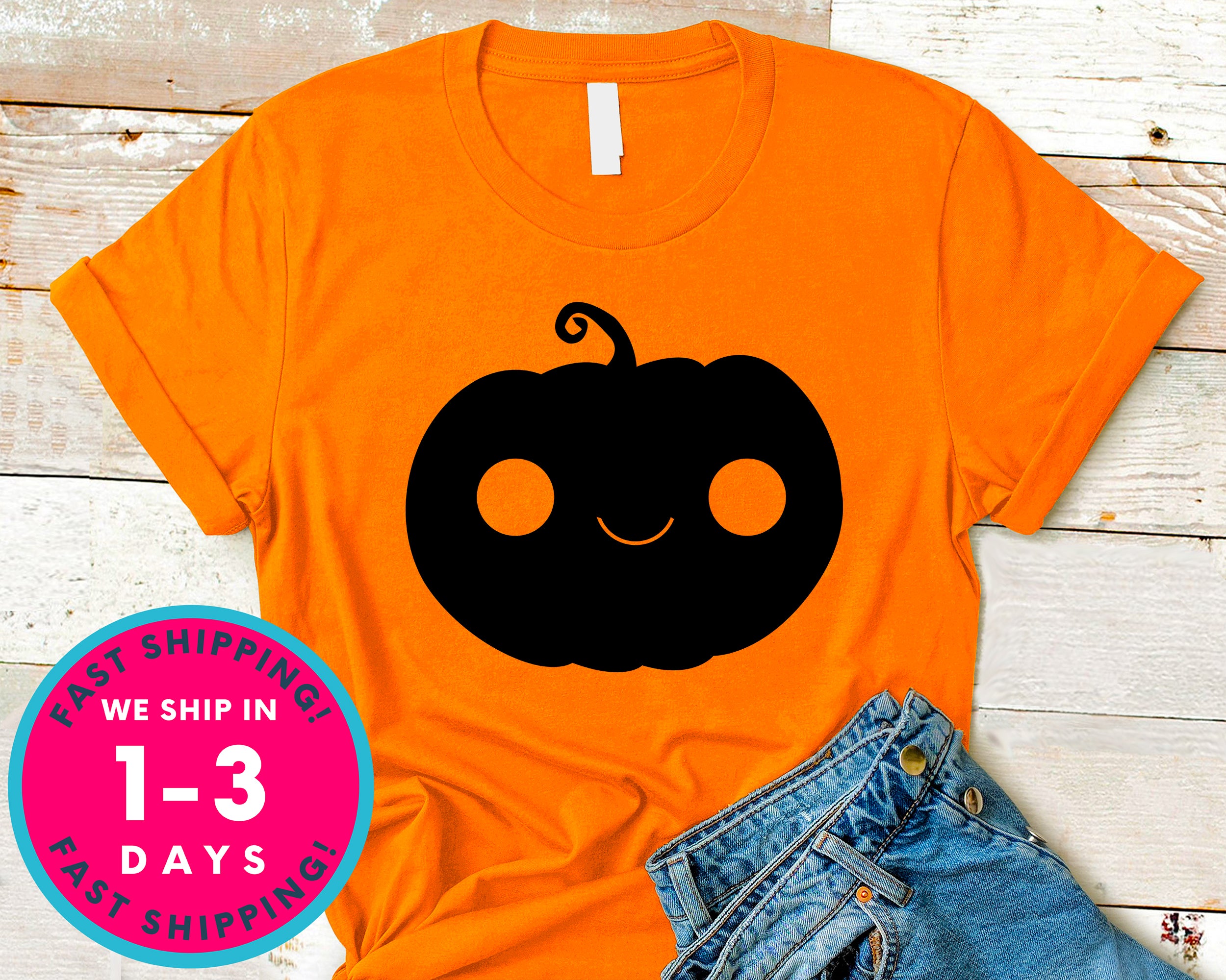 Smiling Pumpkin T-Shirt - Halloween Horror Scary Shirt
