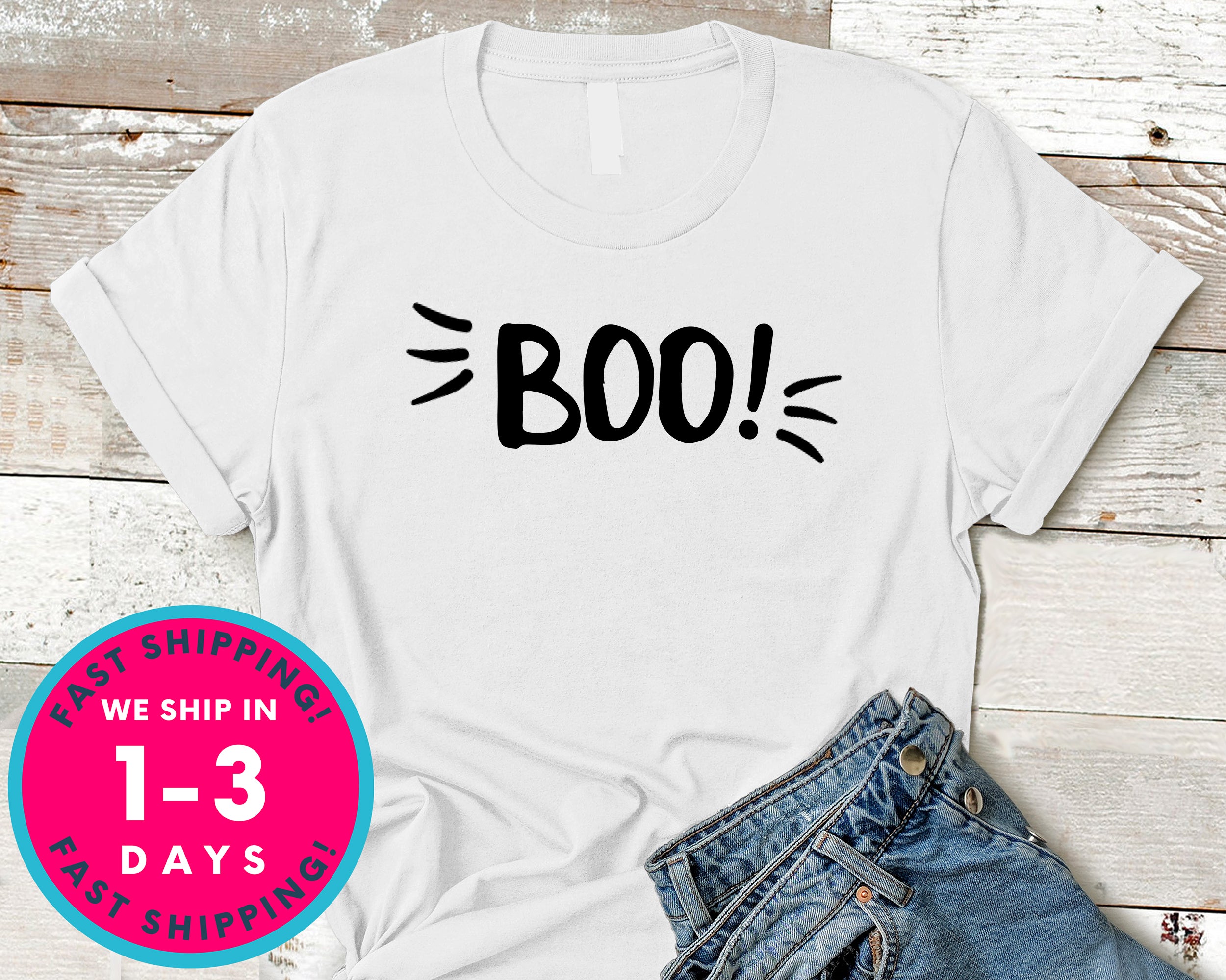 Cute Halloween Boo T-Shirt - Halloween Horror Scary Shirt