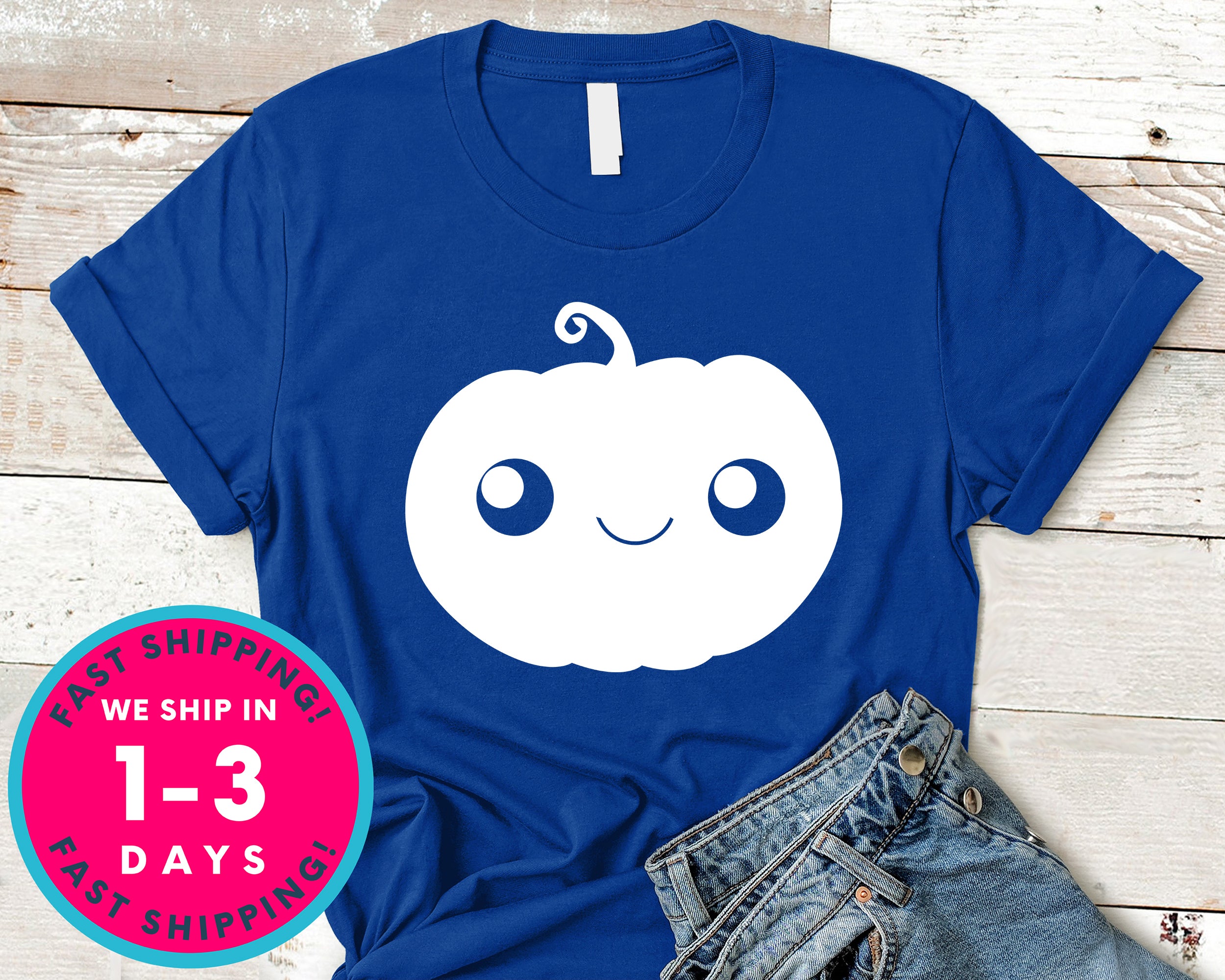 Halloween Smiling Pumpkin Face T-Shirt - Halloween Horror Scary Shirt
