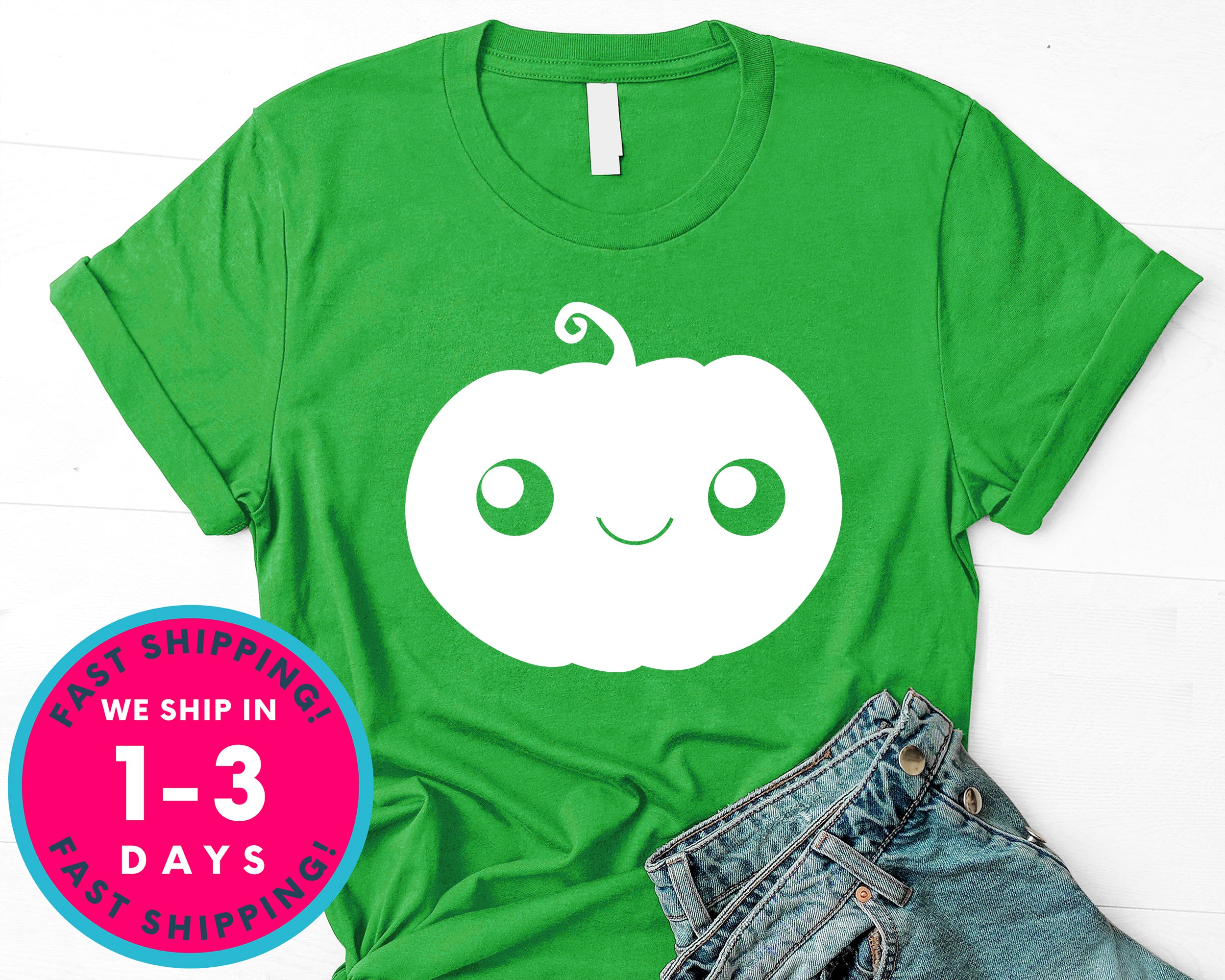 Halloween Smiling Pumpkin Face T-Shirt - Halloween Horror Scary Shirt