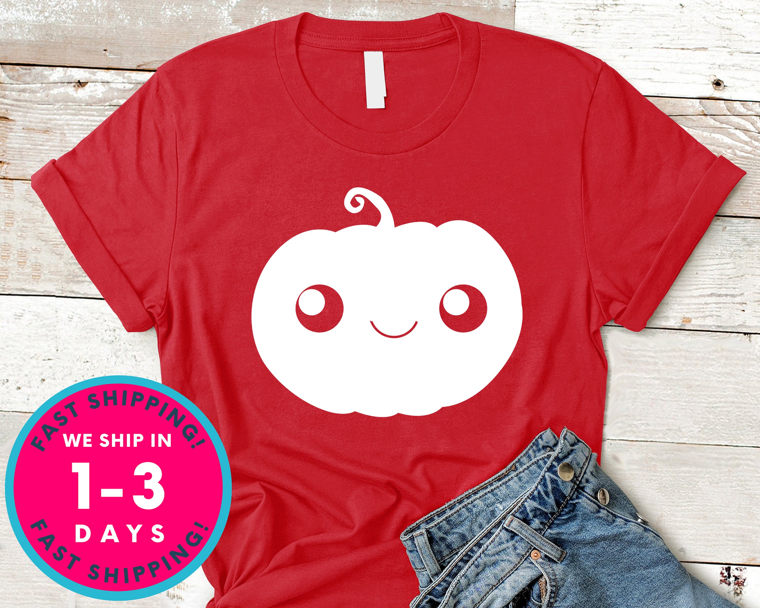 Halloween Smiling Pumpkin Face T-Shirt - Halloween Horror Scary Shirt