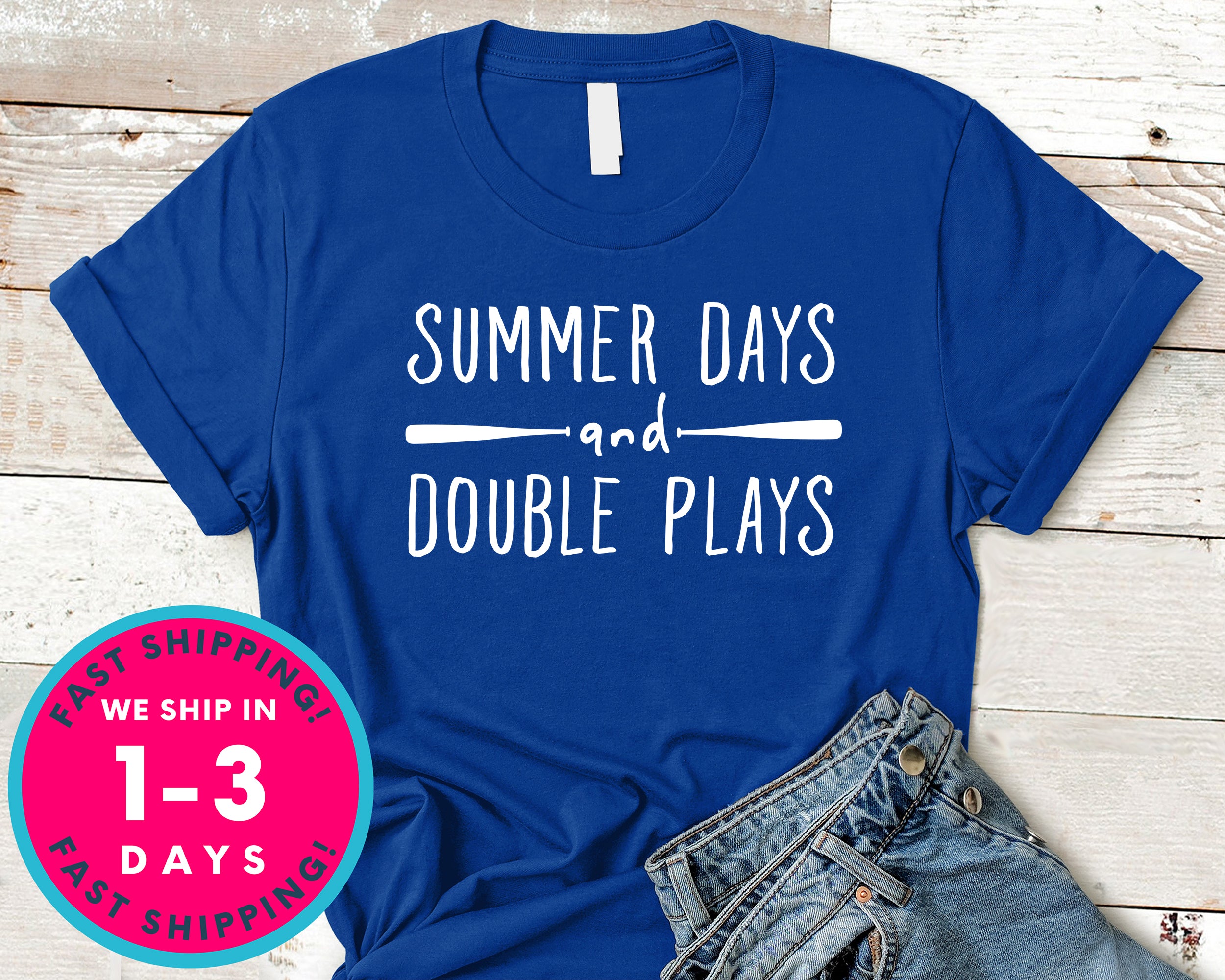 Summer Days And Double Plays Baseball Tee T-Shirt - Sports Shirt