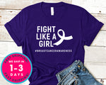 Fight Like A Girl Breast Cancer Awareness T-Shirt - Awareness Support Shirt