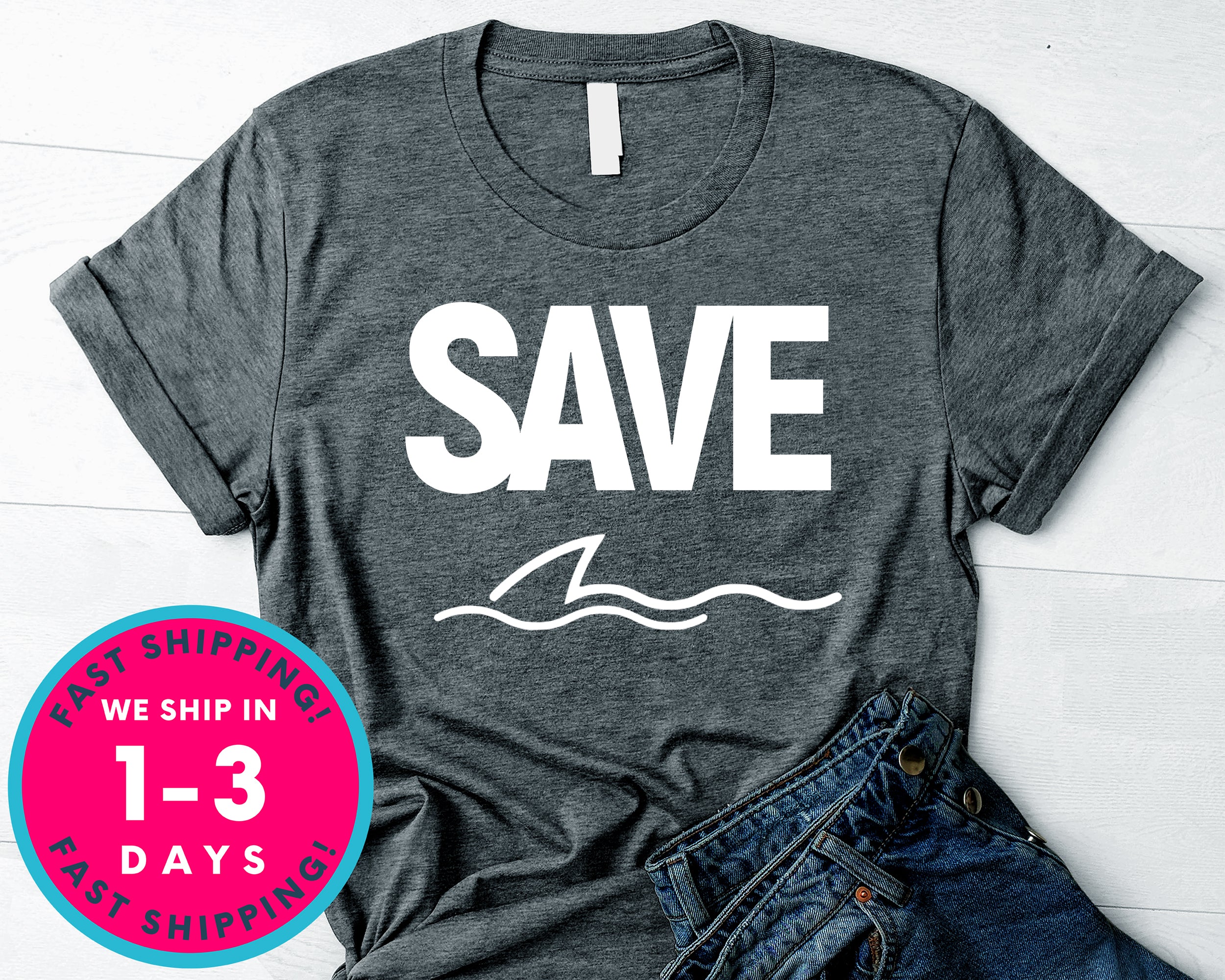 Save The Shark Shark Love T-Shirt - Animals Shirt