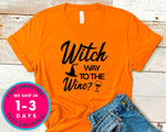 Which Way To The Wine T-Shirt - Halloween Horror Scary Shirt