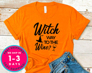 Which Way To The Wine T-Shirt - Halloween Horror Scary Shirt