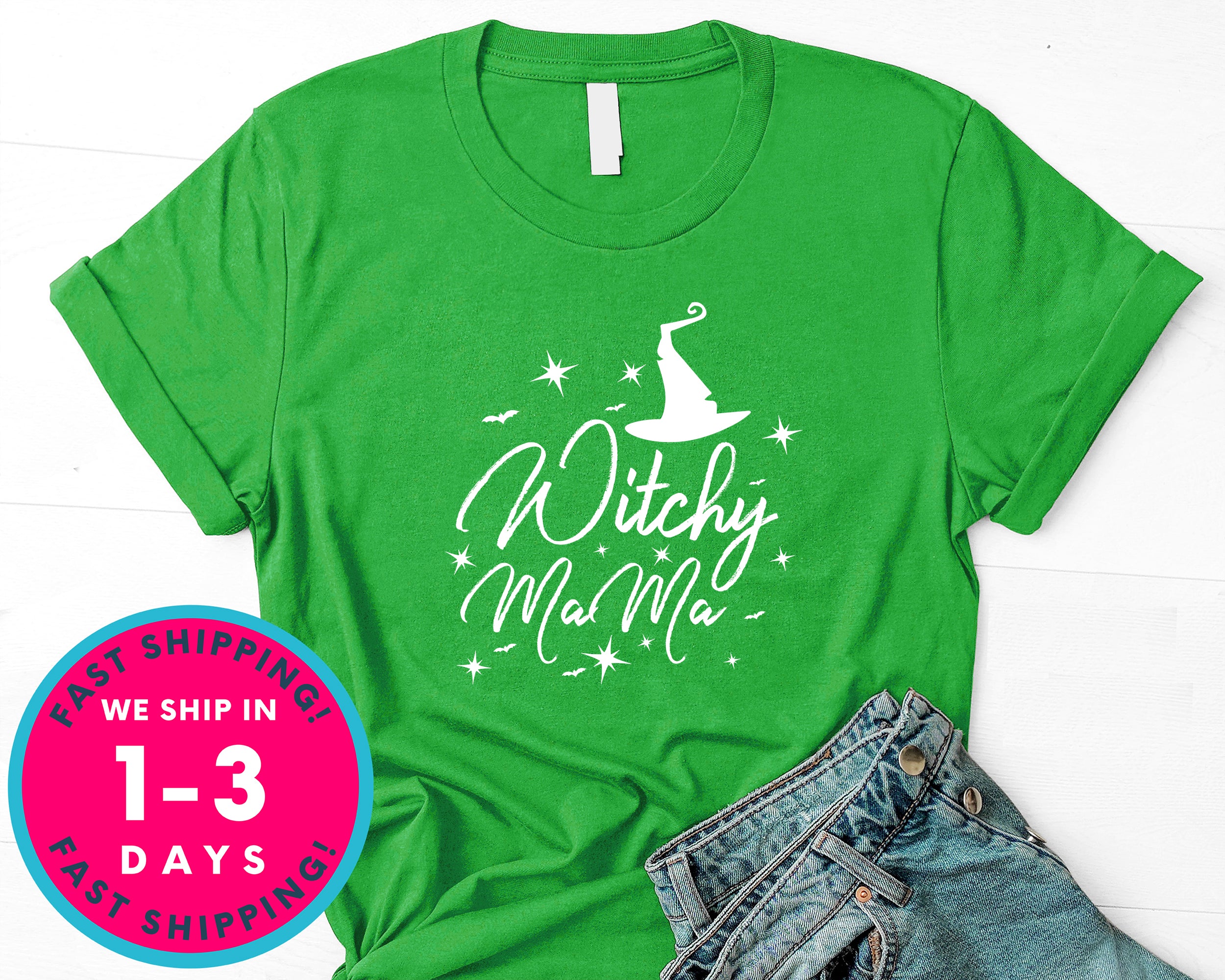 Witchy Mama Witch Cute T-Shirt - Halloween Horror Scary Shirt