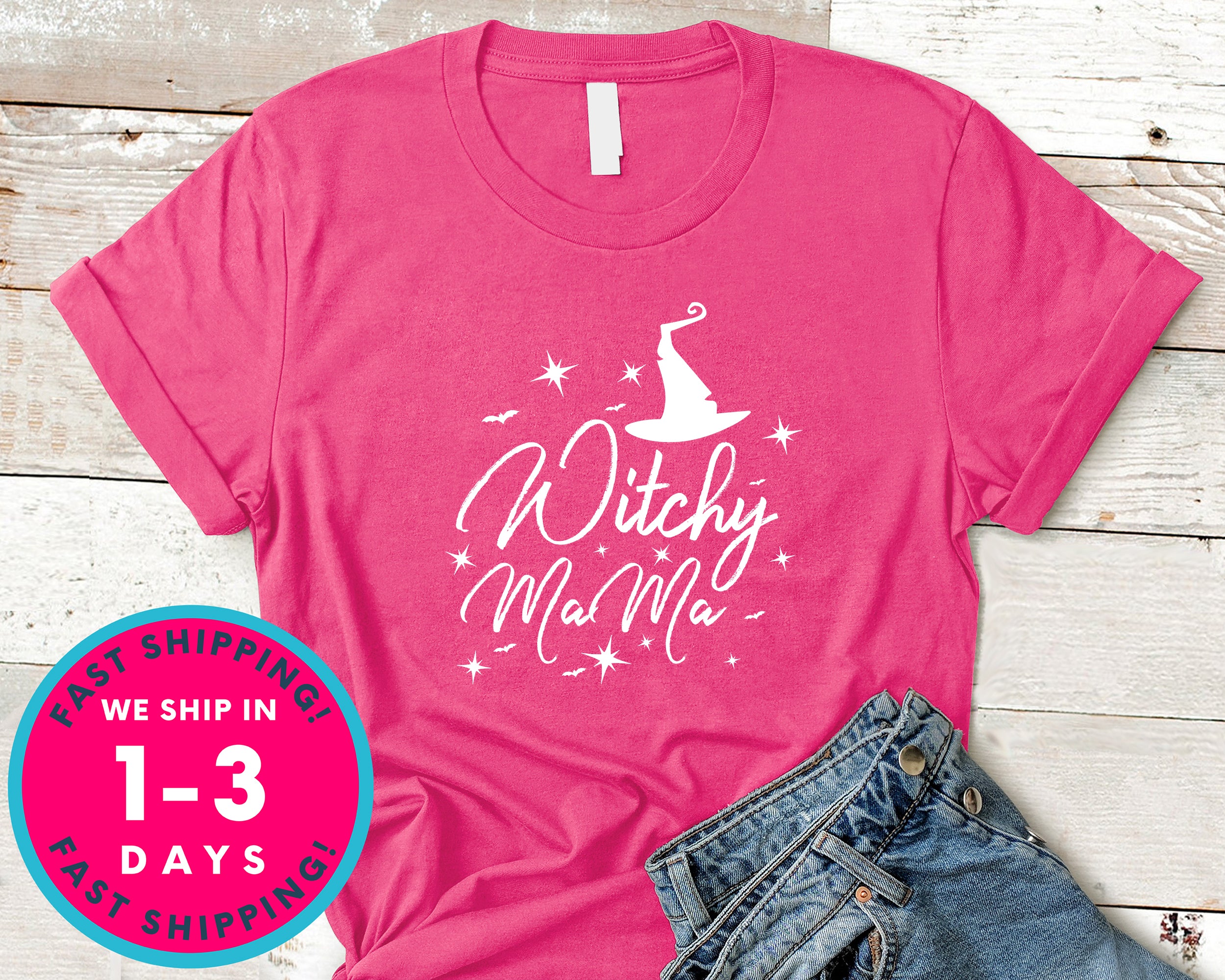 Witchy Mama Witch Cute T-Shirt - Halloween Horror Scary Shirt