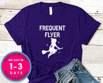 Frequent Flyer Witch Broom T-Shirt - Halloween Horror Scary Shirt