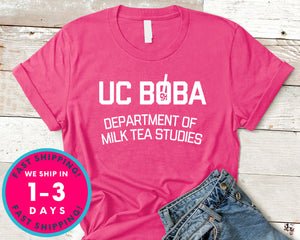 Uc Boba Department Of Milk Tea Studies T-Shirt - Food Drink Shirt