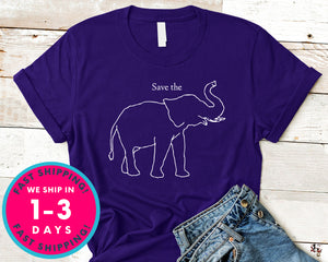 Save The Elephants T-Shirt - Animals Shirt