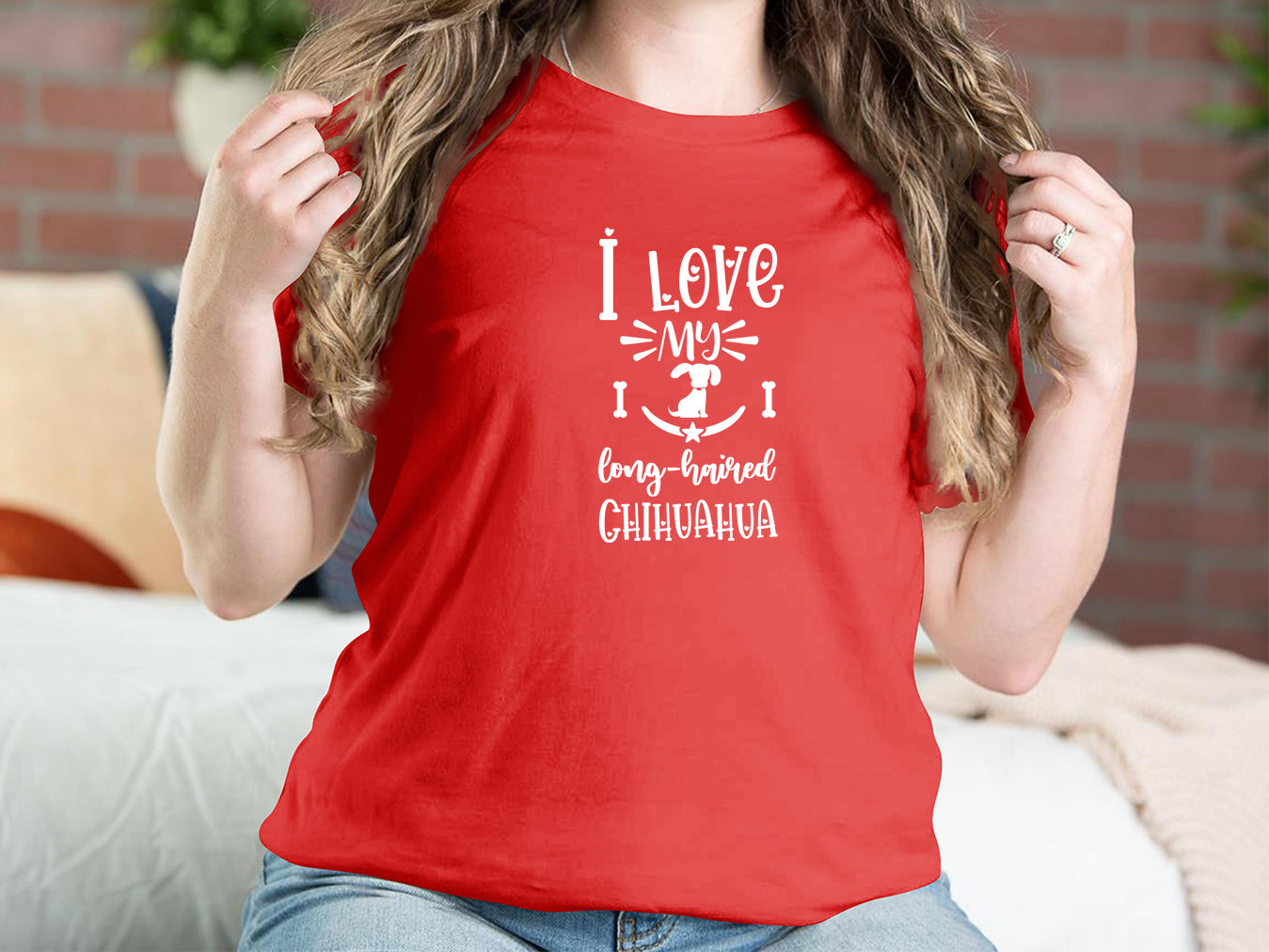 I Love My Long-haired Chihuahua Dog T-shirts