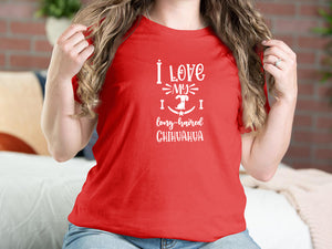 I Love My Long-haired Chihuahua Dog T-shirts