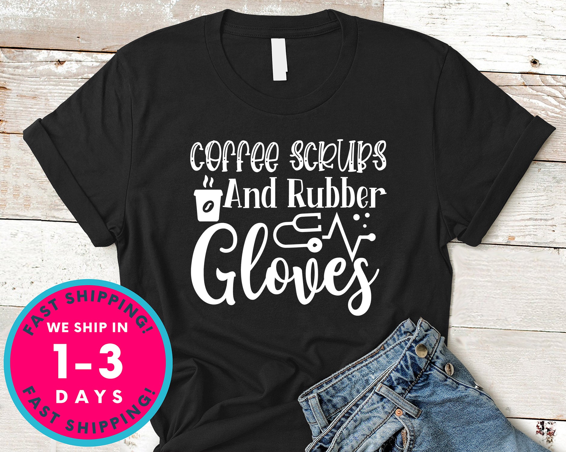 Coffee Scrubs And Rubber Gloves