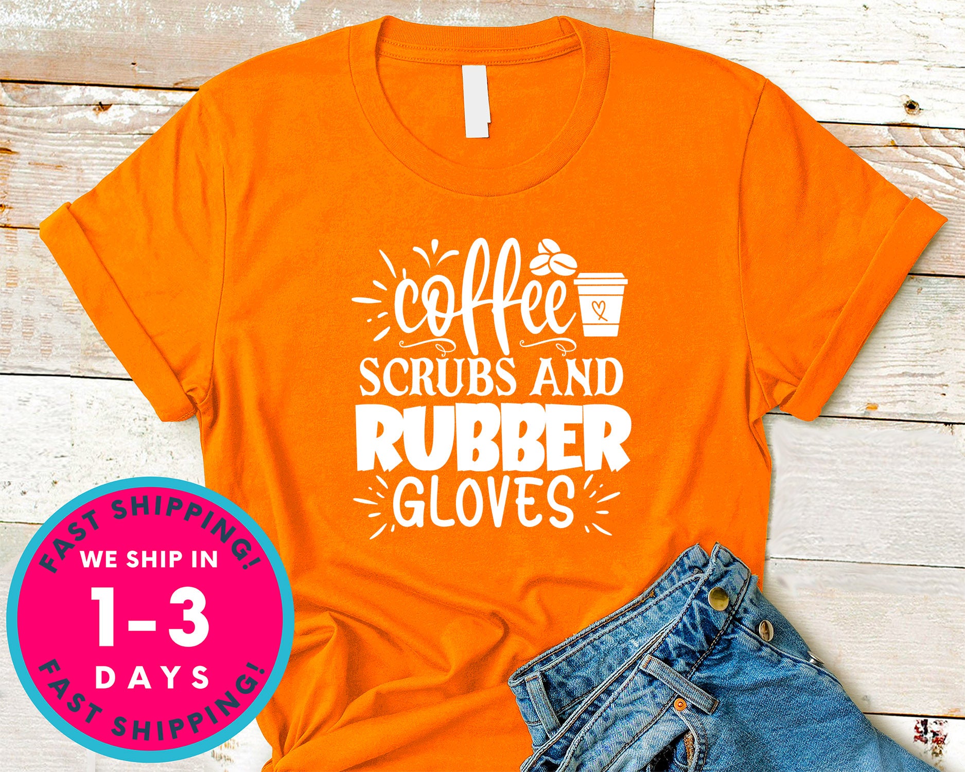 Coffee Scrubs And Rubber Gloves